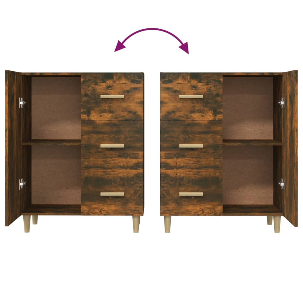 Sideboard Smoked Oak 69.5x34x90 cm Engineered Wood