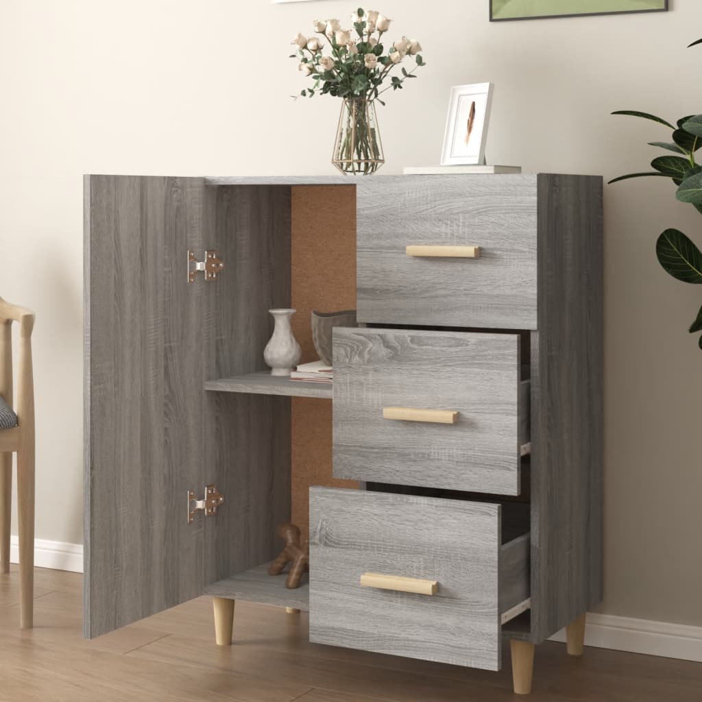 Sideboard Grey Sonoma 69.5x34x90 cm Engineered Wood