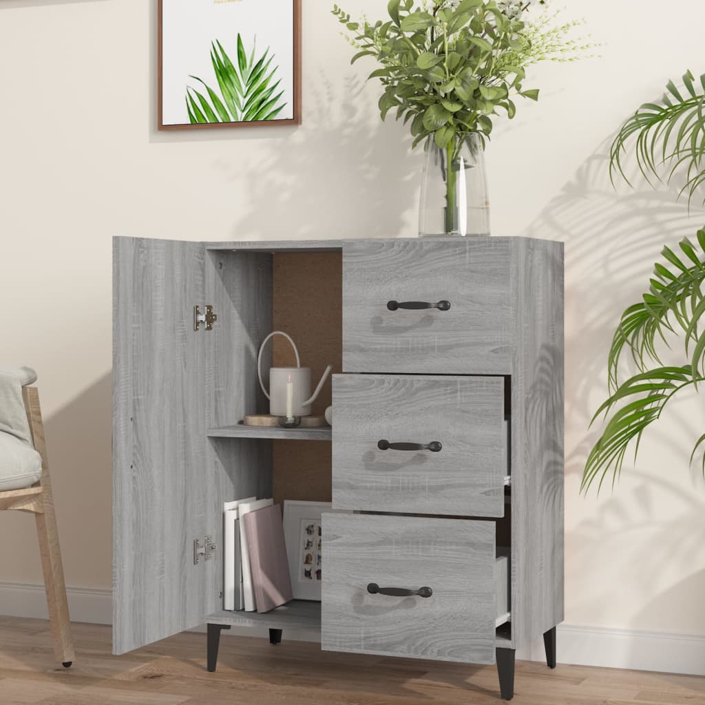 Sideboard Grey Sonoma 69.5x34x90 cm Engineered Wood