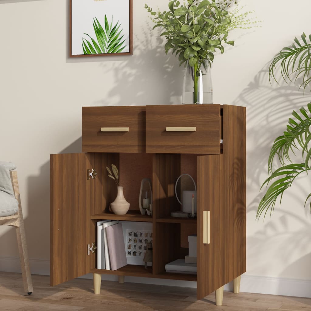 Sideboard Brown Oak 69.5x34x90 cm Engineered Wood