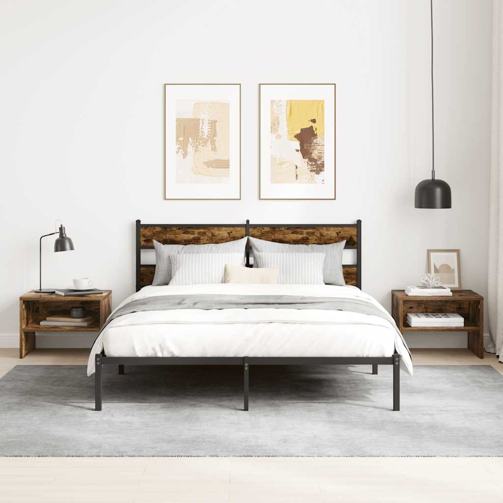 Bedside Cabinet Smoked Oak 40x30x30 cm Engineered Wood