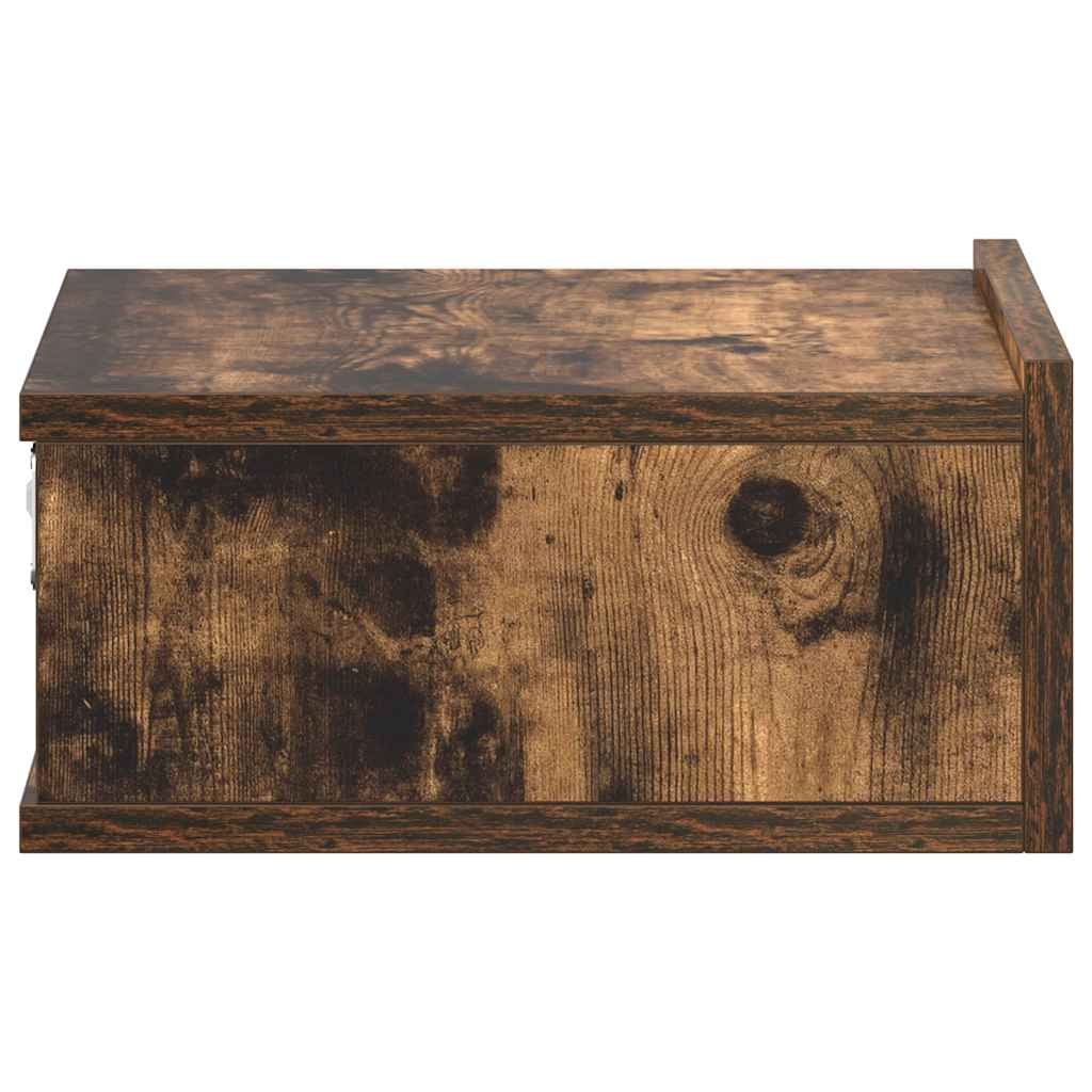 Floating Nightstands 2 pcs Smoked Oak 40x30x15cm Engineered Wood
