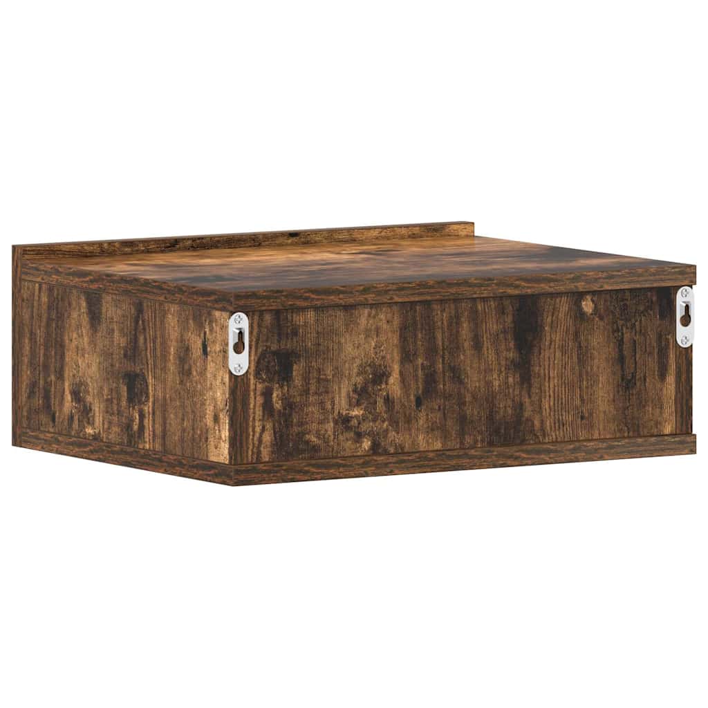 Floating Nightstands 2 pcs Smoked Oak 40x30x15cm Engineered Wood