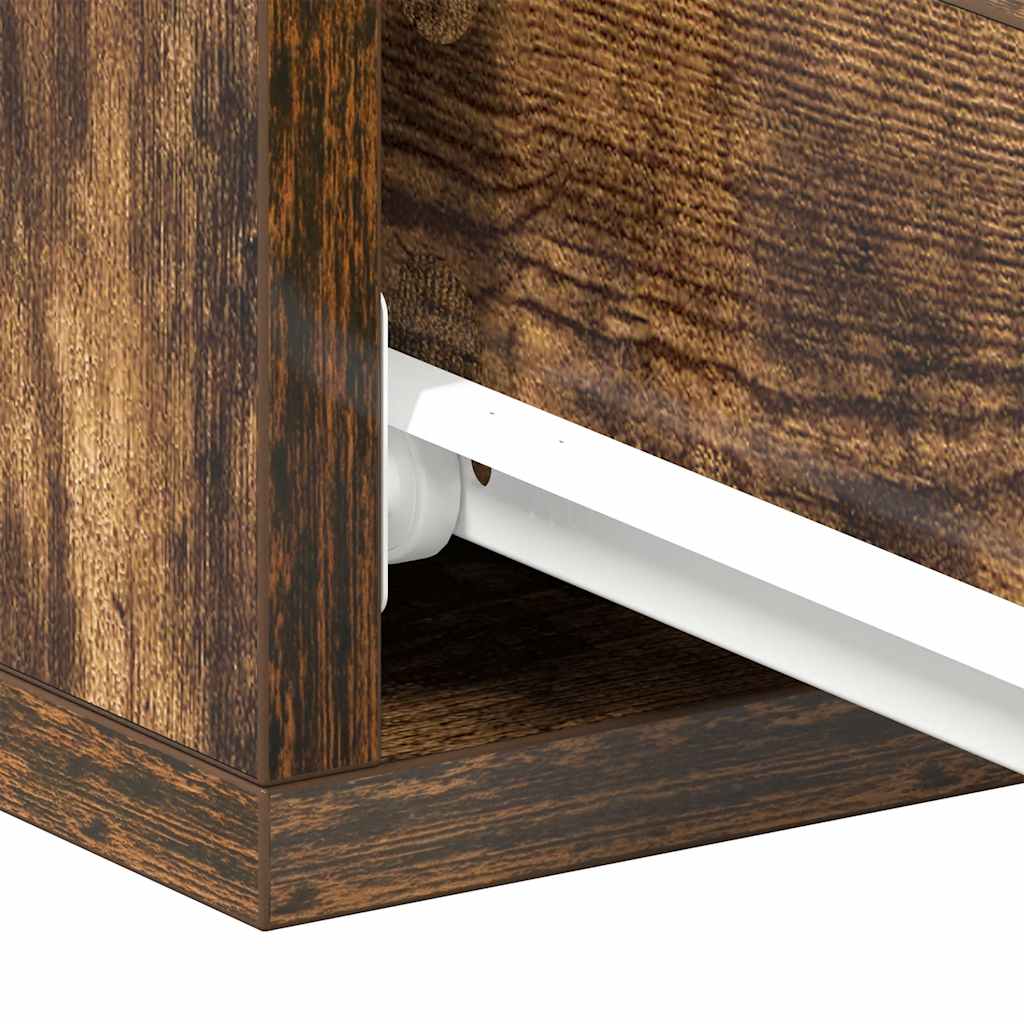 Floating Nightstands 2 pcs Smoked Oak 40x30x15cm Engineered Wood