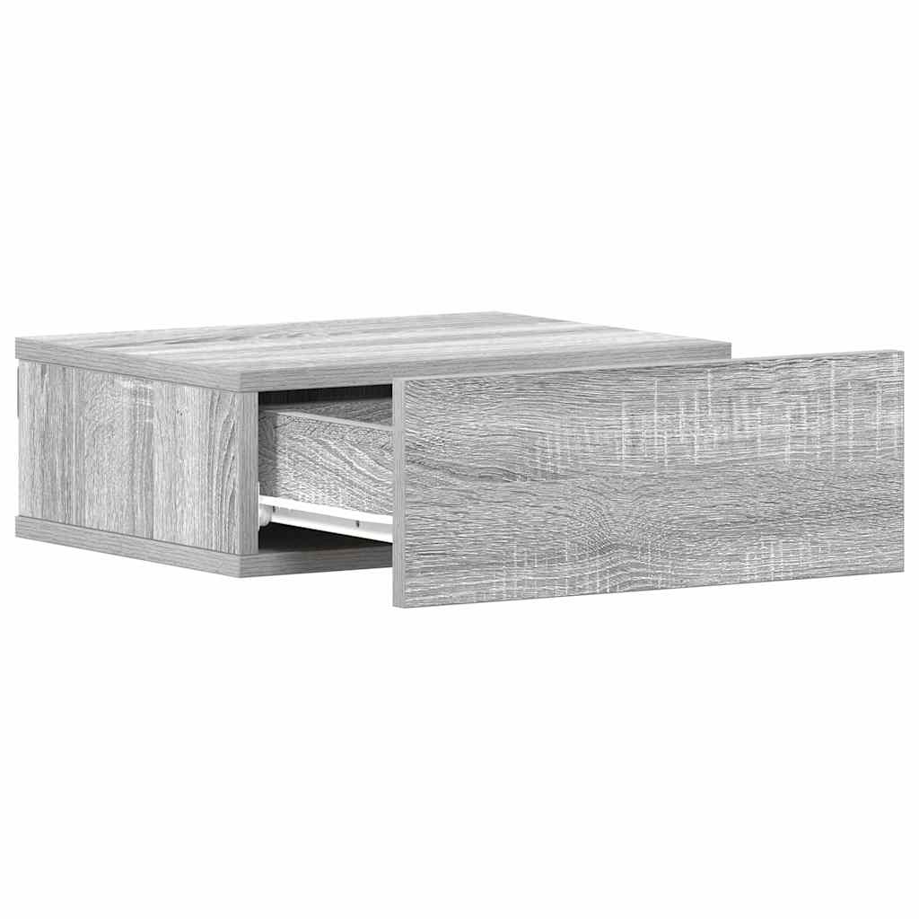 Floating Nightstand Grey Sonoma 40x30x15 cm Engineered Wood