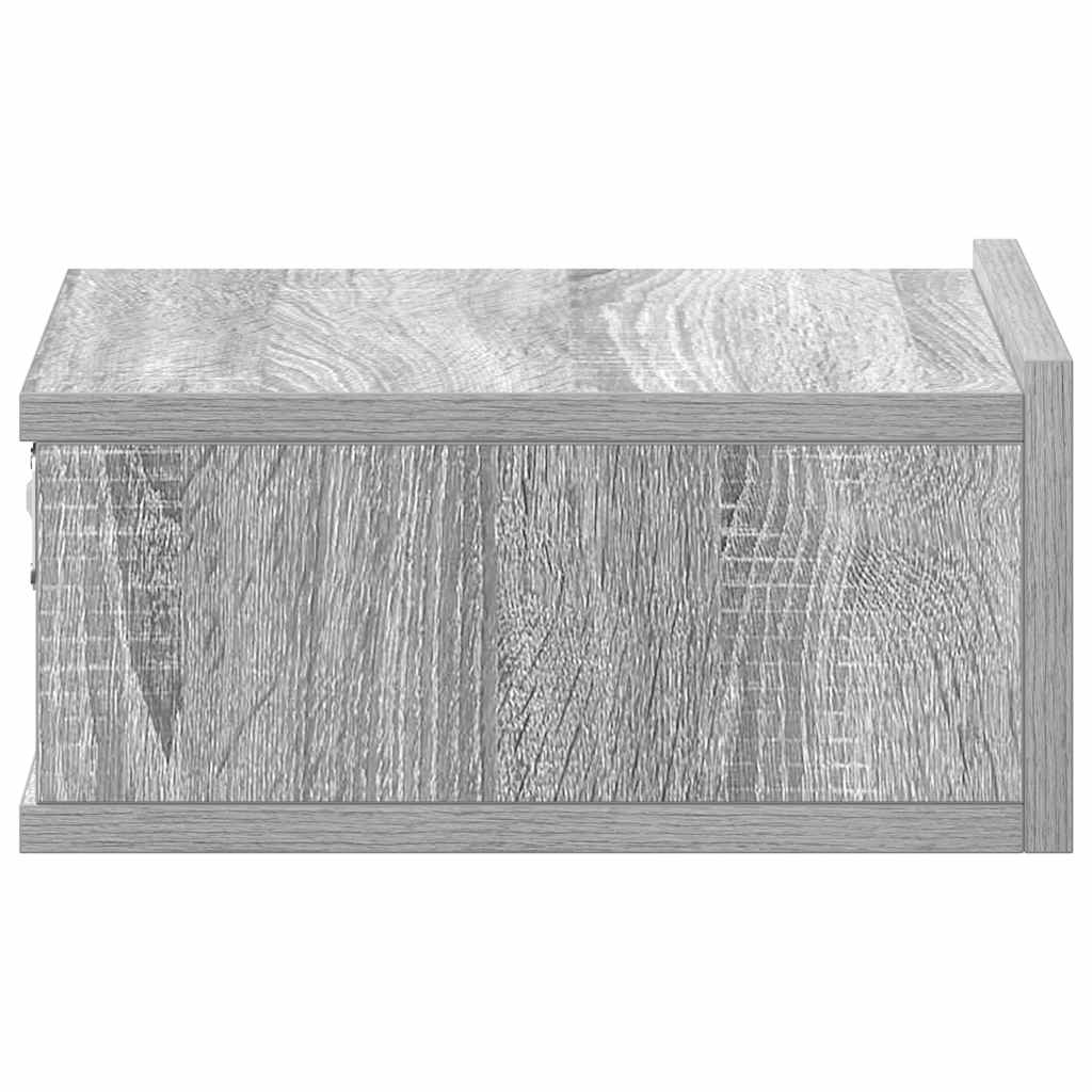 Floating Nightstand Grey Sonoma 40x30x15 cm Engineered Wood