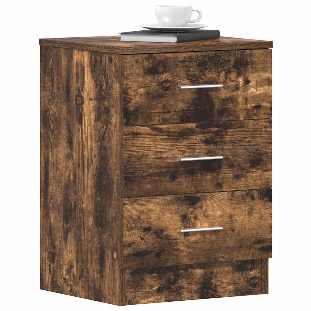 Bedside Cabinet Smoked Oak 38x35x56 cm Engineered Wood