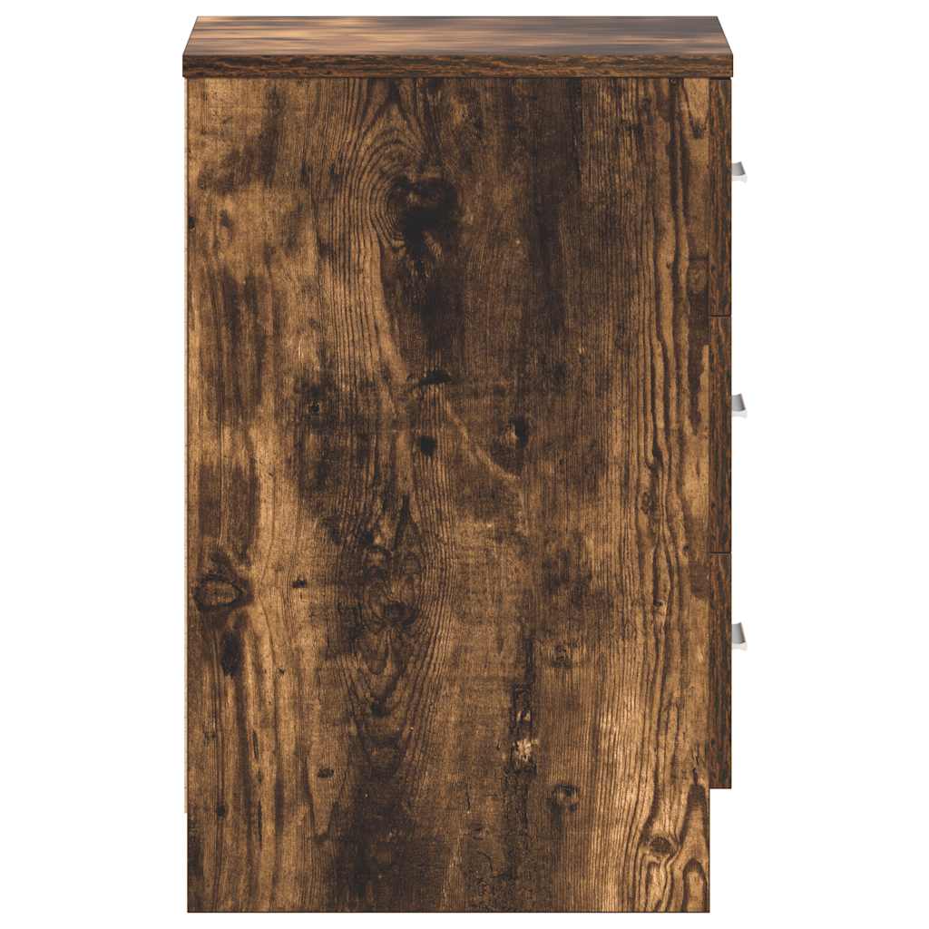 Bedside Cabinet Smoked Oak 38x35x56 cm Engineered Wood