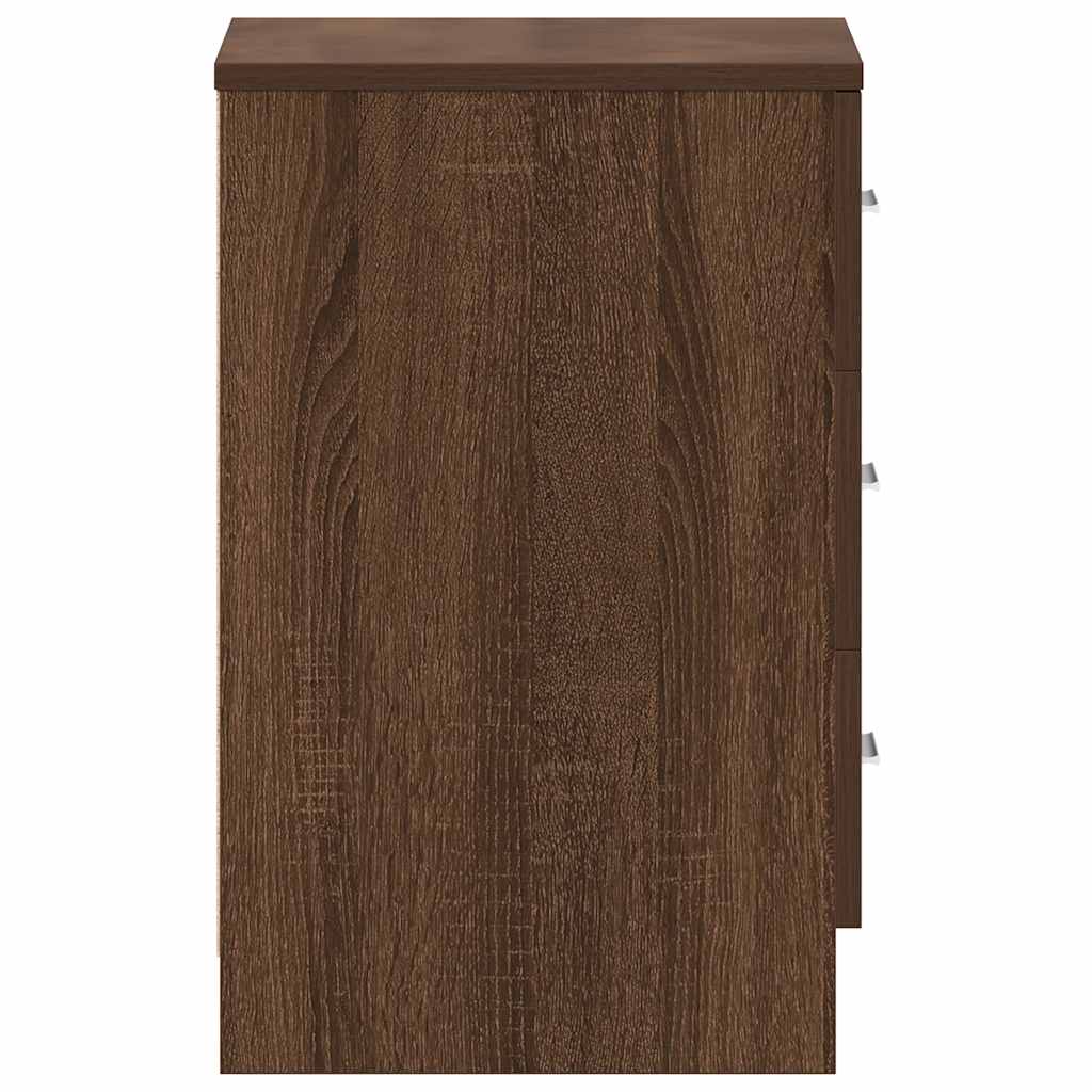 Bedside Cabinet Brown Oak 38x35x56 cm Engineered Wood