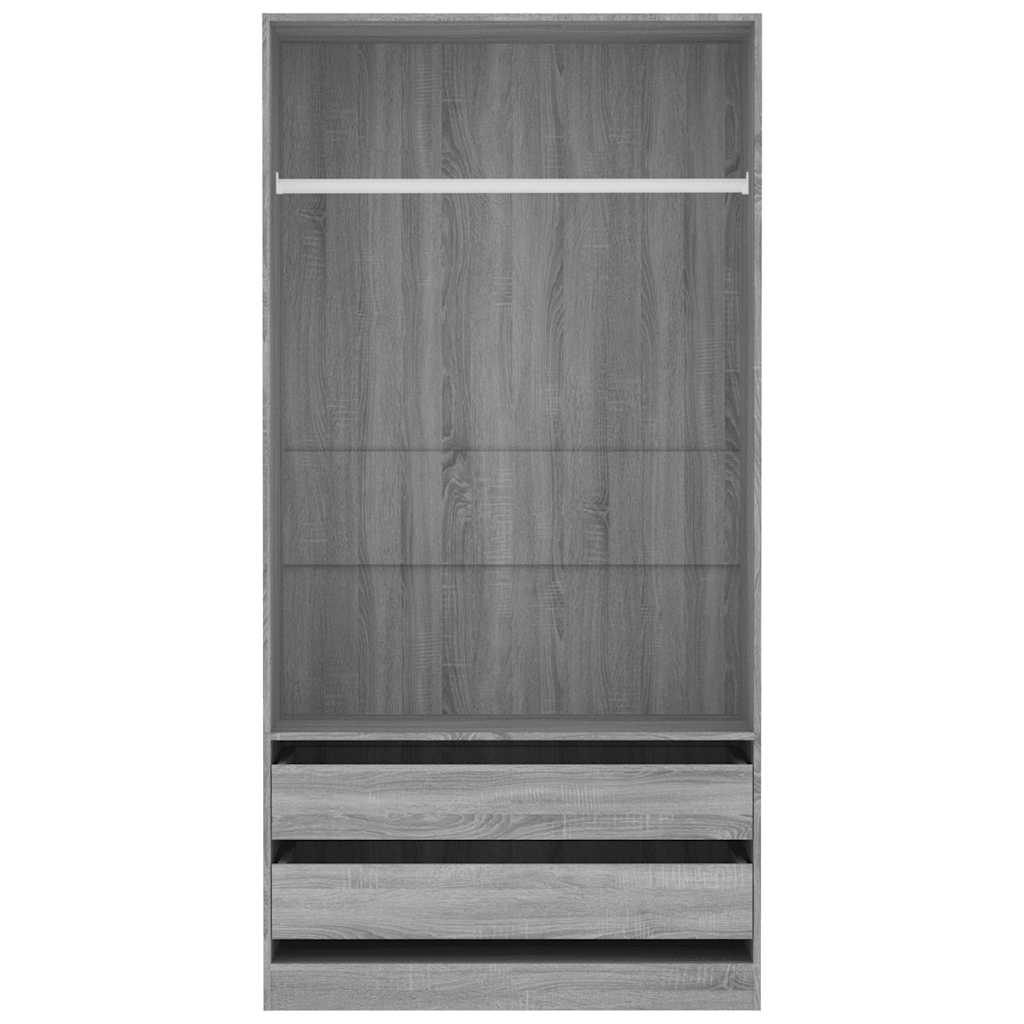 Wardrobe Grey Sonoma 100x50x200 cm Engineered Wood