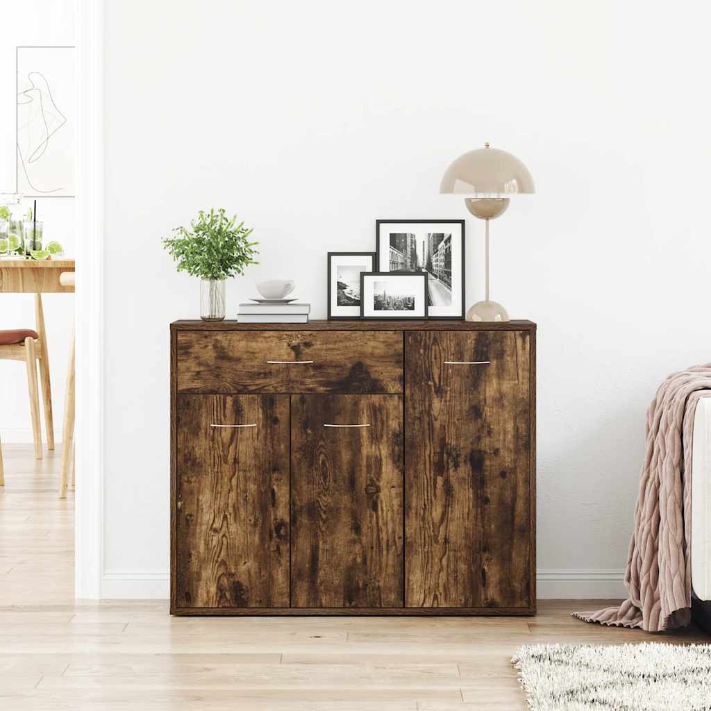Sideboard Smoked Oak 88x30x70 cm Engineered Wood