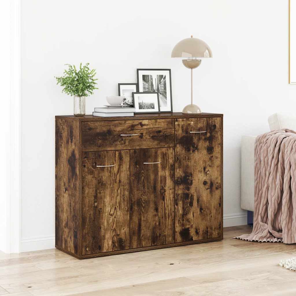 Sideboard Smoked Oak 88x30x70 cm Engineered Wood