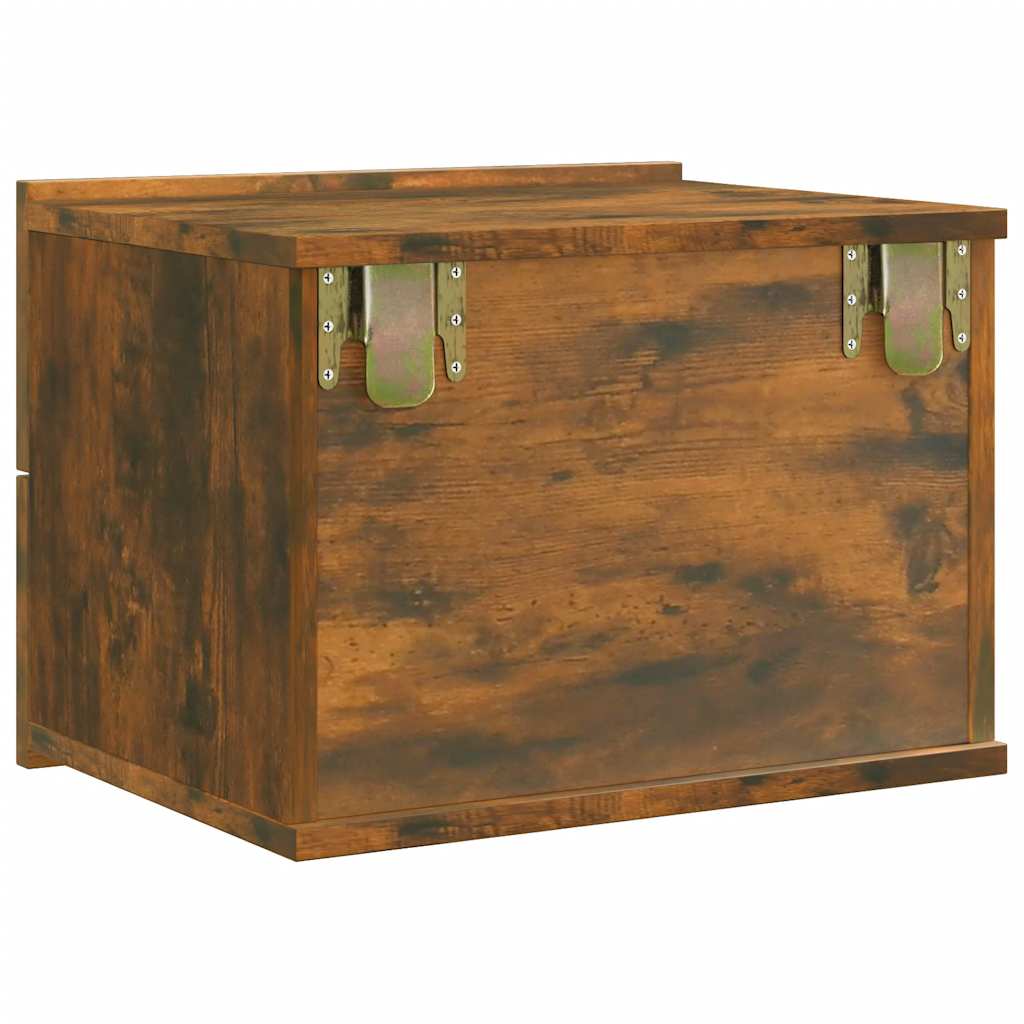 Bedside Cabinets Smoked Oak 40x30x30 cm Engineered Wood