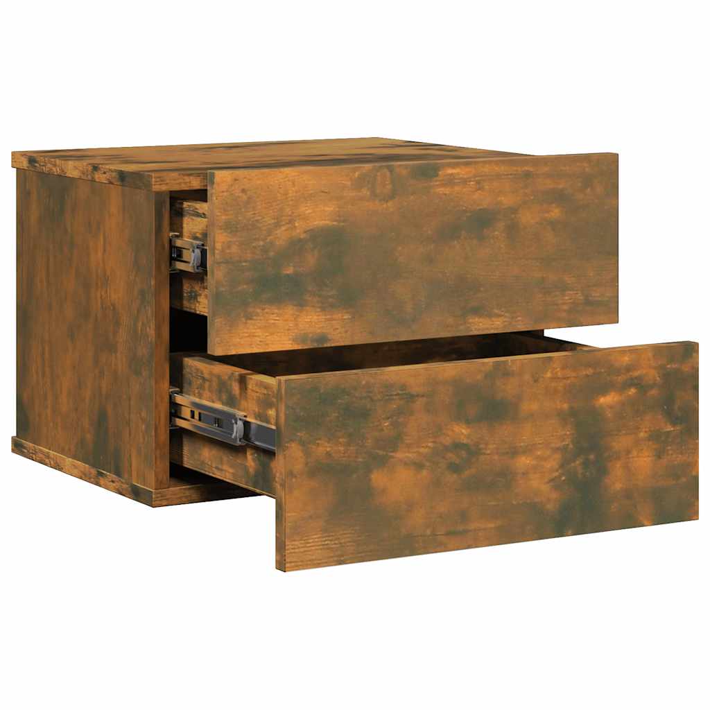 Bedside Cabinets Smoked Oak 40x30x30 cm Engineered Wood