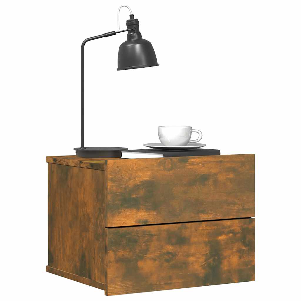 Bedside Cabinets 2 pcs Smoked Oak 40x30x30 cm Engineered Wood