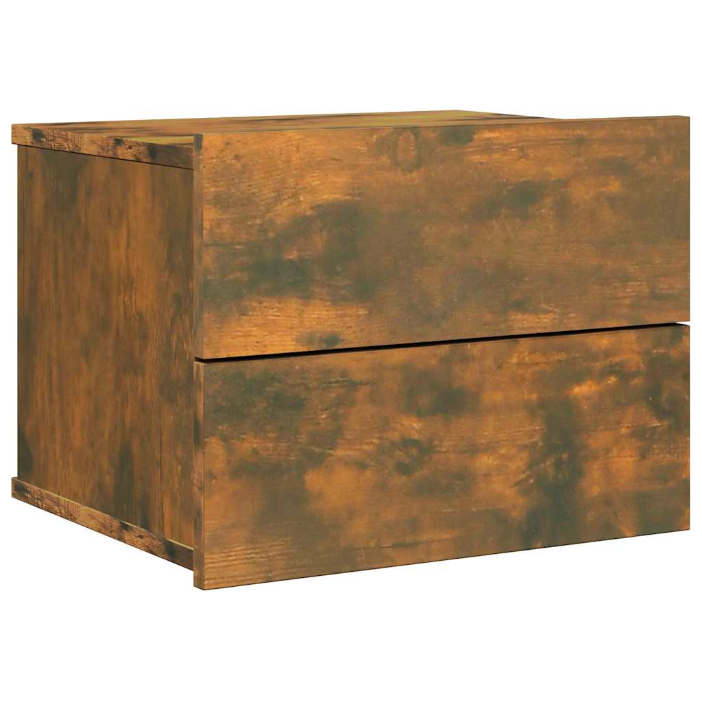 Bedside Cabinets 2 pcs Smoked Oak 40x30x30 cm Engineered Wood