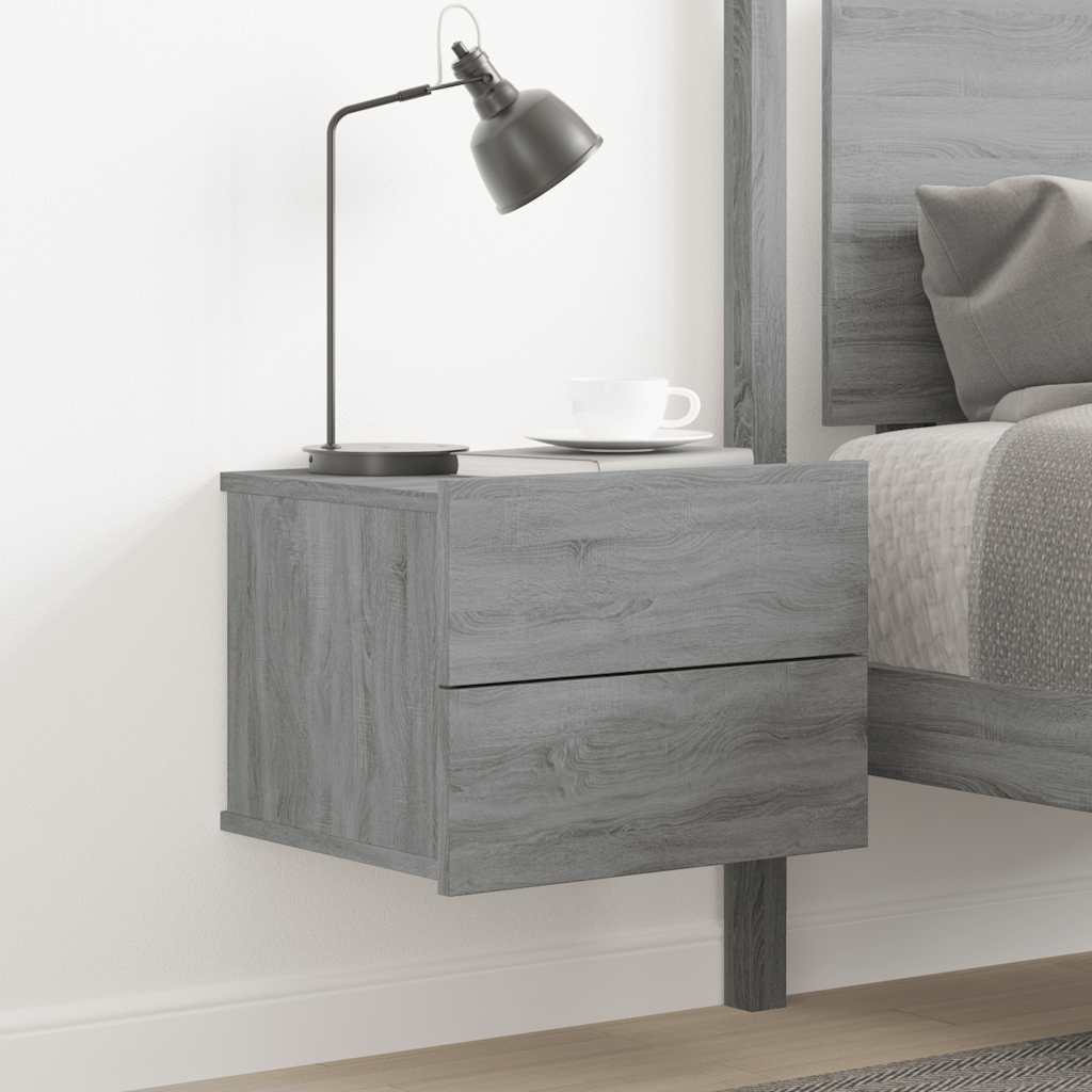 Bedside Cabinets Grey Sonoma 40x30x30 cm Engineered Wood