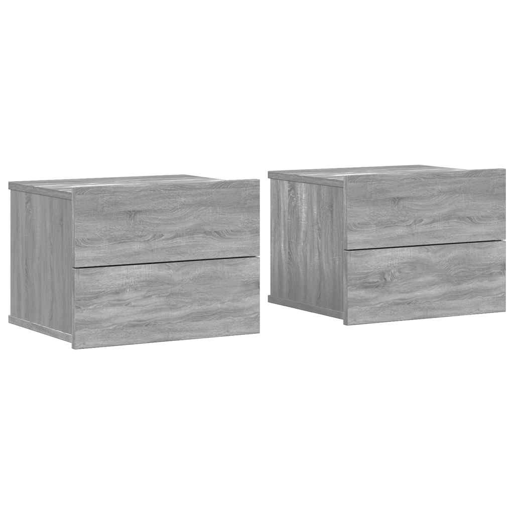 Bedside Cabinets 2 pcs Grey Sonoma 40x30x30 cm Engineered Wood