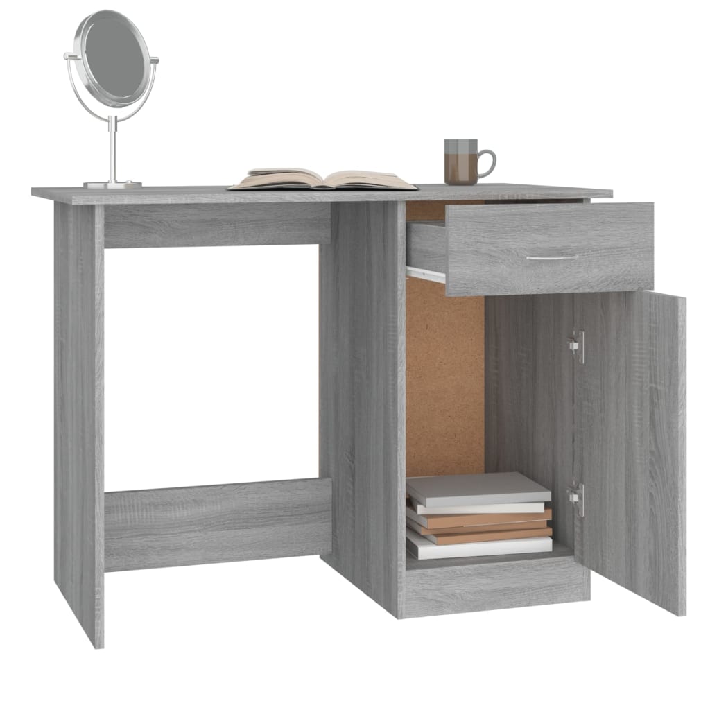 Desk Grey Sonoma 100x50x76 cm Engineered Wood