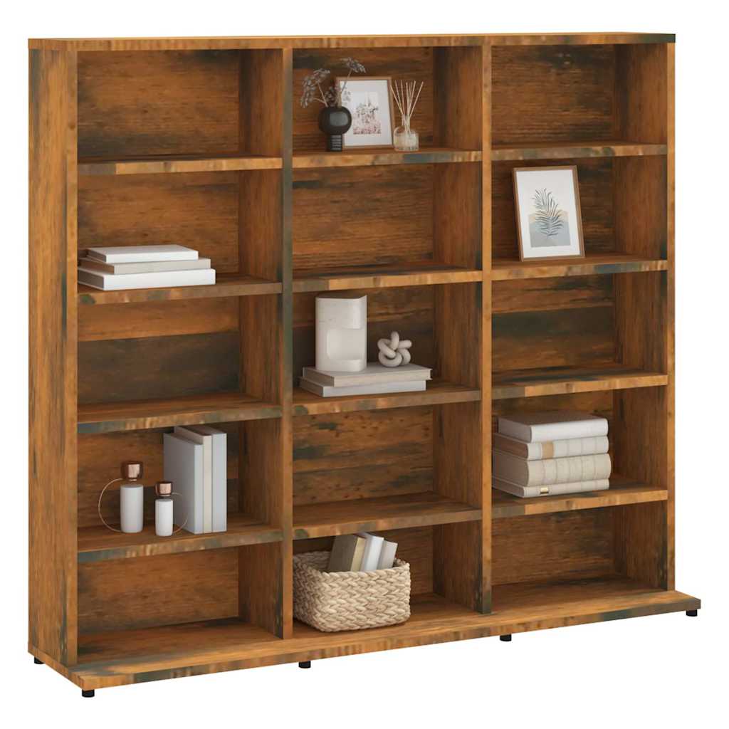 CD Cabinet Smoked Oak 100x23x89.5 cm Engineered Wood