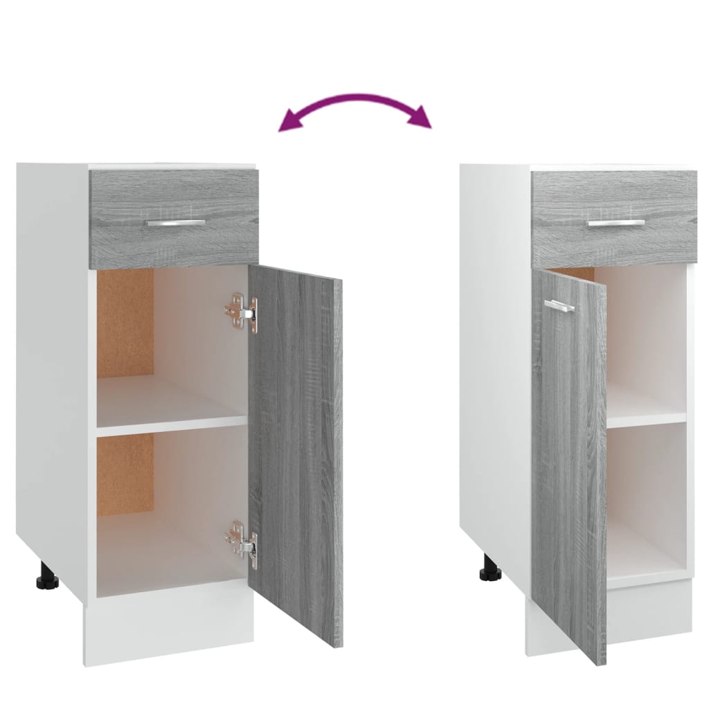 Drawer Bottom Cabinet Lyon Grey Sonoma 30x46x81.5 cm Engineered Wood