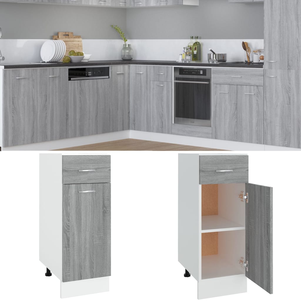 Drawer Bottom Cabinet Lyon Grey Sonoma 30x46x81.5 cm Engineered Wood