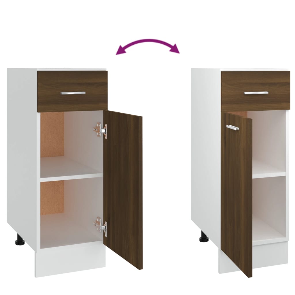 Drawer Bottom Cabinet Lyon Brown Oak 30x46x81.5 cm Engineered Wood
