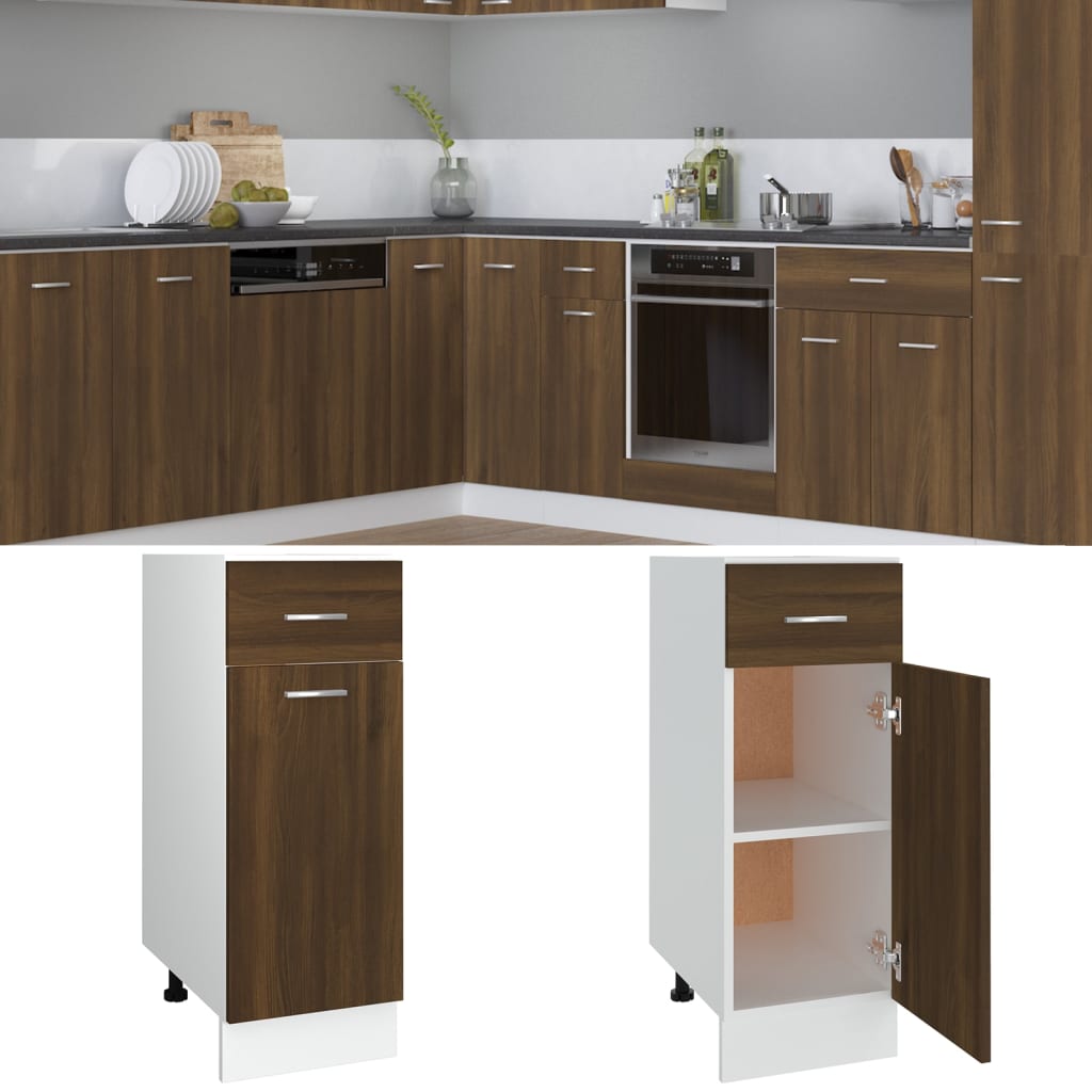 Drawer Bottom Cabinet Lyon Brown Oak 30x46x81.5 cm Engineered Wood