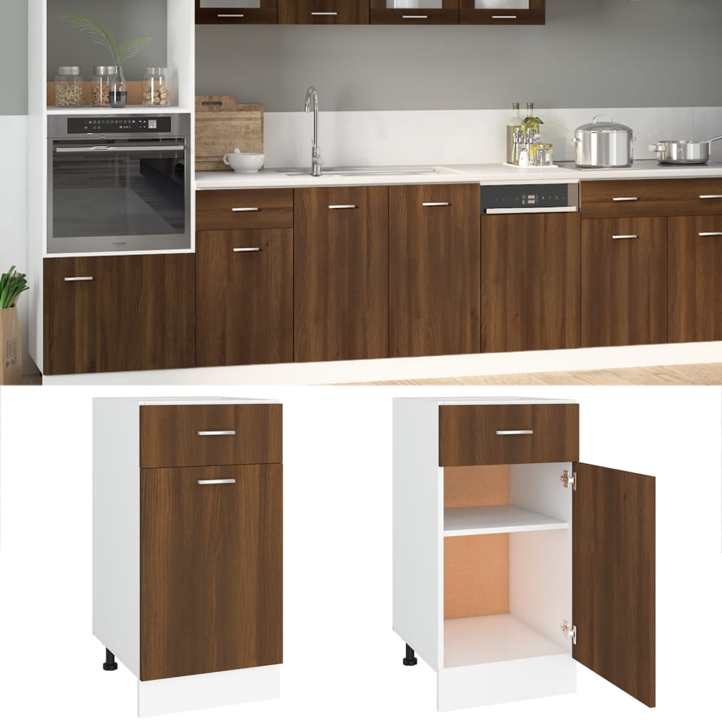 Drawer Bottom Cabinet Lyon Brown Oak 40x46x81.5 cm Engineered Wood