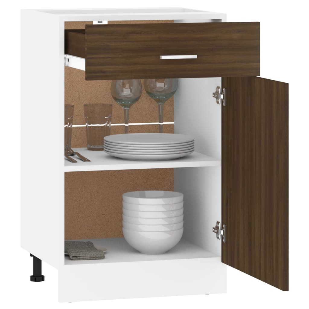 Drawer Bottom Cabinet Lyon Brown Oak 50x46x81.5 cm Engineered Wood