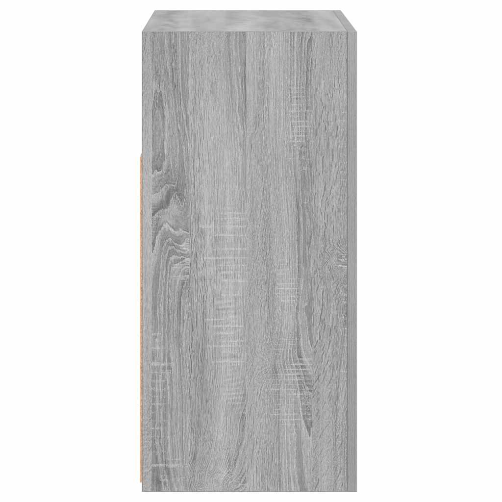 Sideboard with LED Lights Grey Sonoma 80x35x75 cm