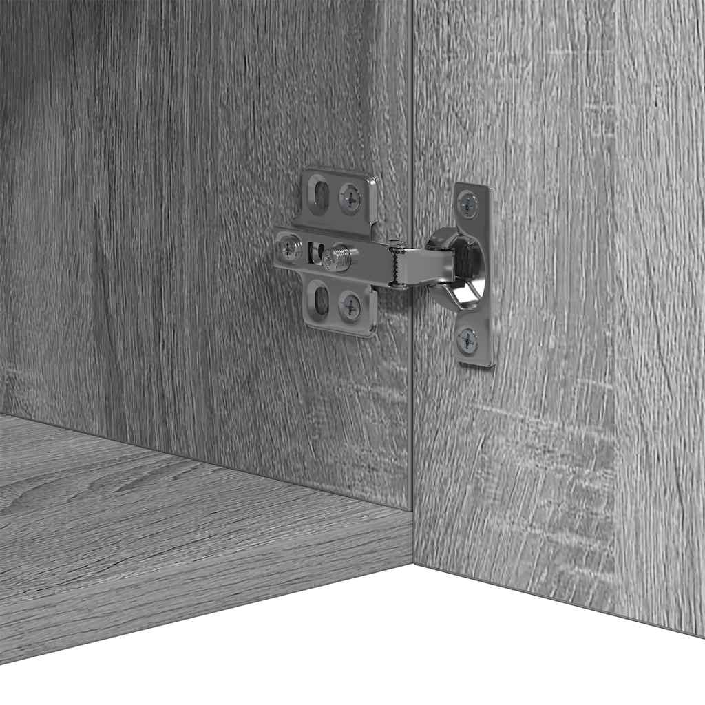 Sideboard with LED Lights Grey Sonoma 80x35x75 cm