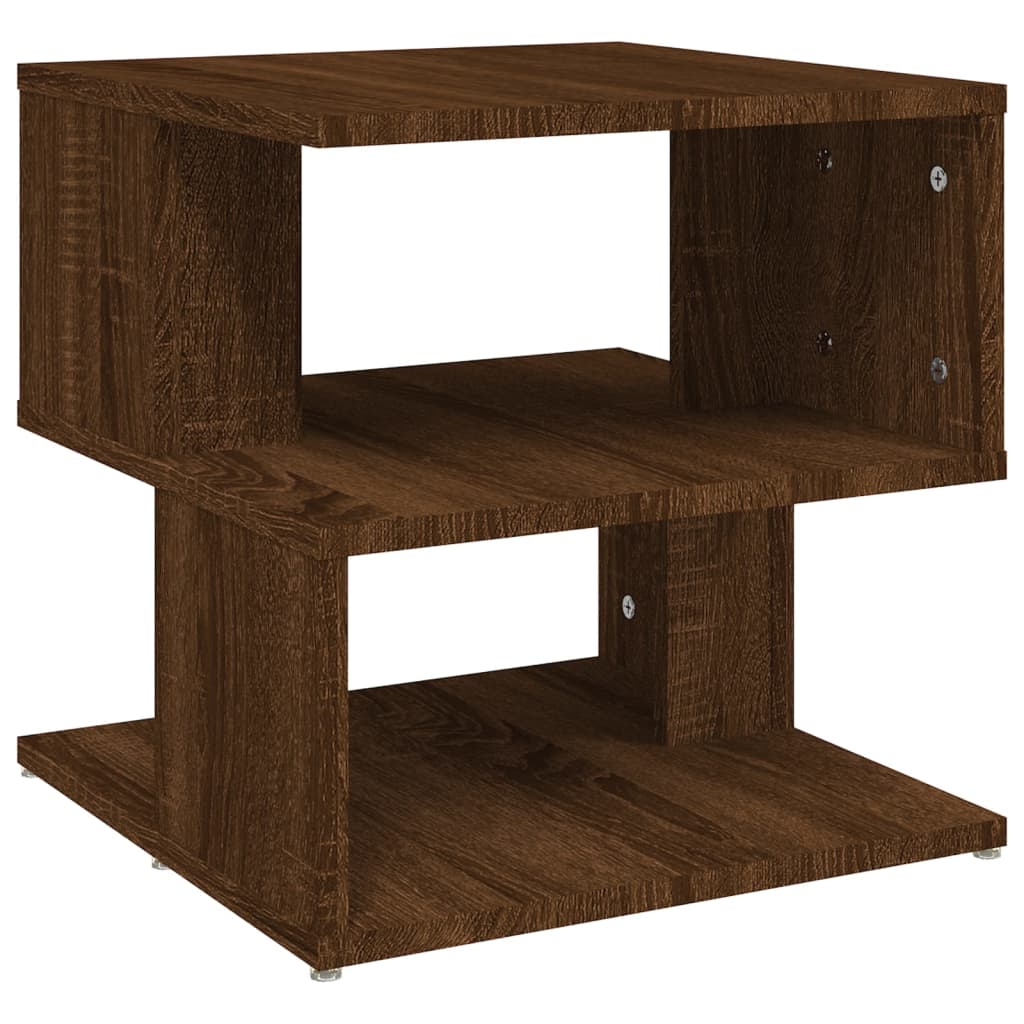 Side Table Brown Oak 40x40x40 cm Engineered Wood