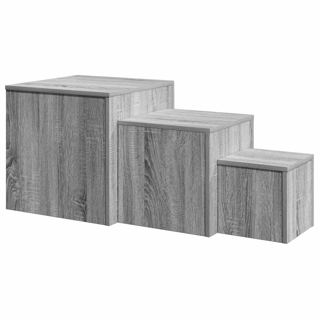 Side Tables 3 pcs Grey Sonoma Engineered Wood