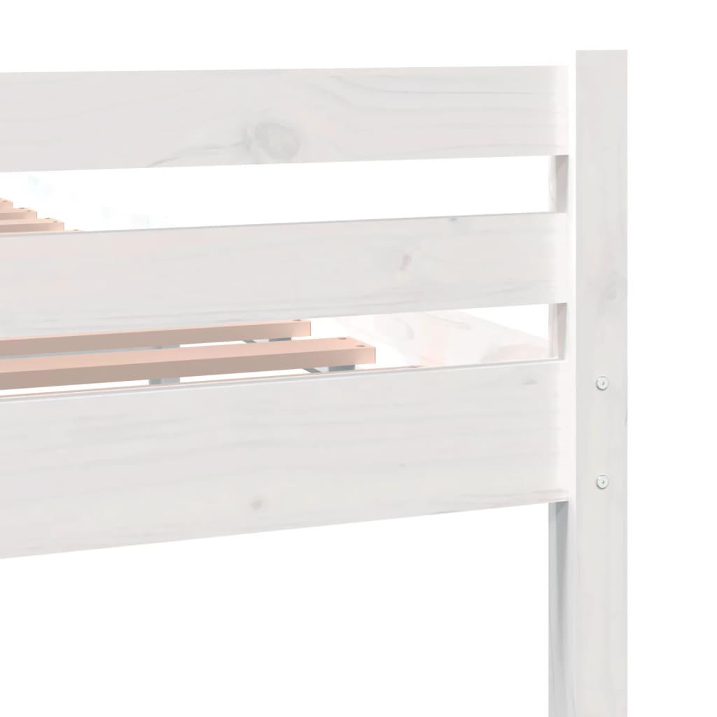 Bed Frame without Mattress White Solid Wood 90x200 cm