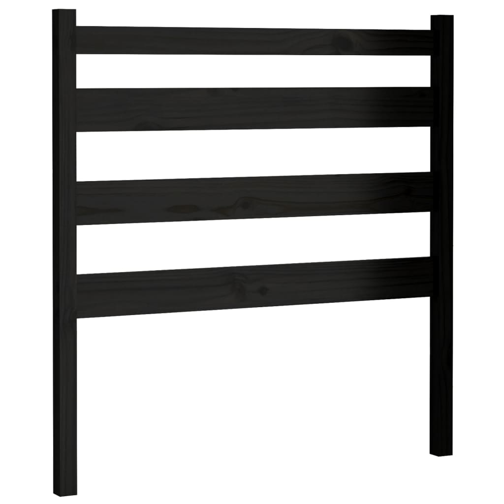 Bed Headboard Black 106x4x100 cm Solid Wood Pine