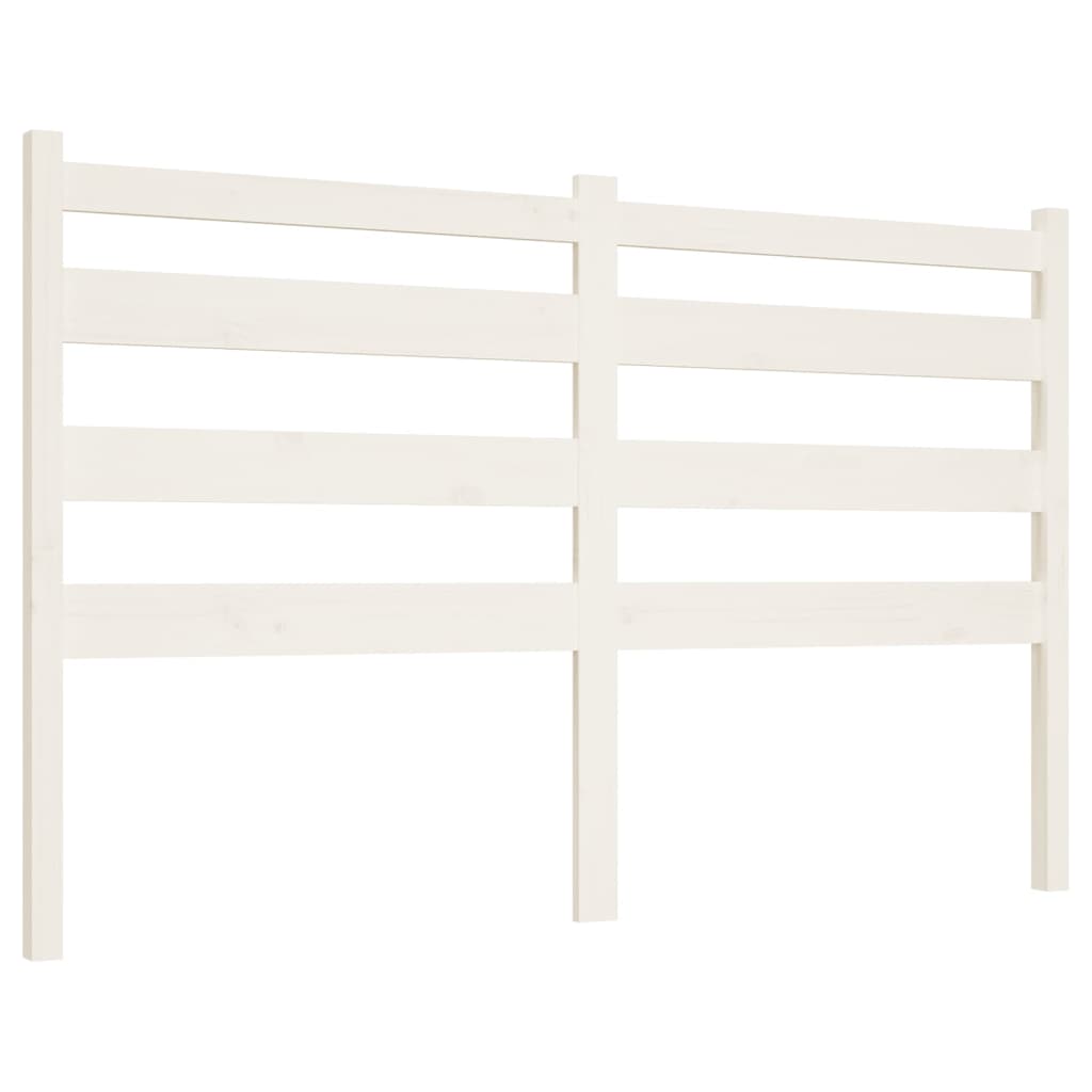 Bed Headboard White 126x4x100 cm Solid Wood Pine