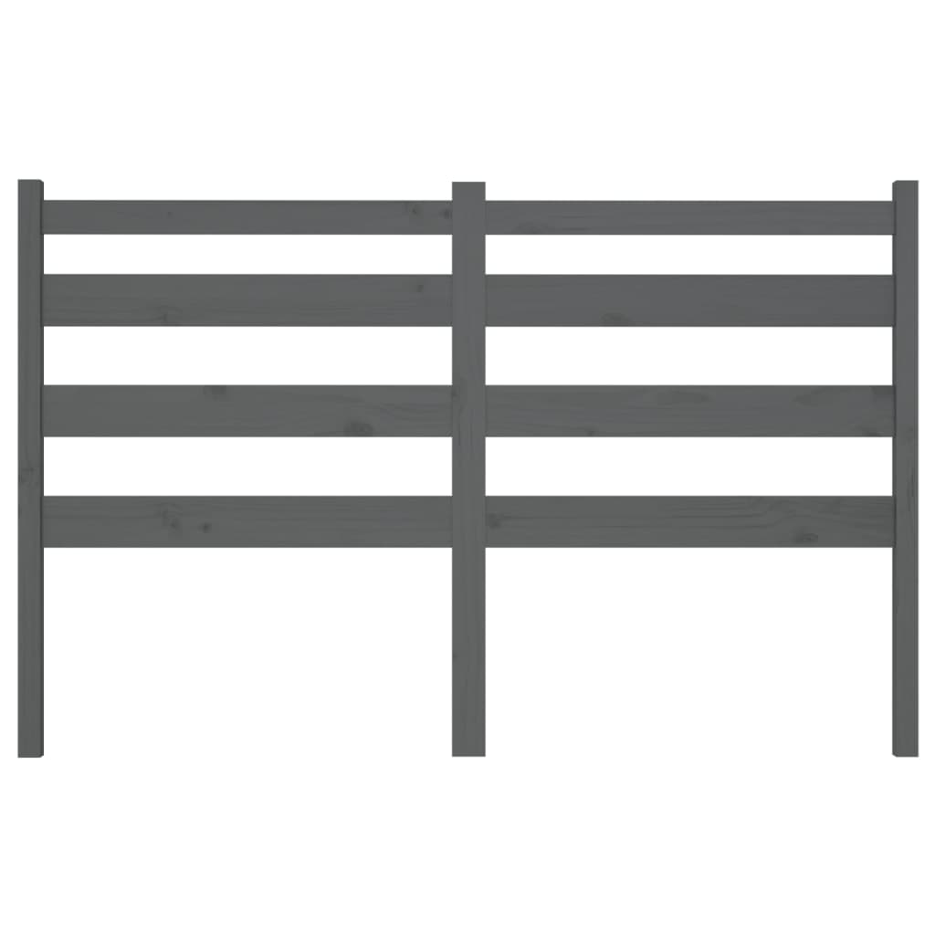 Bed Headboard Grey 126x4x100 cm Solid Wood Pine