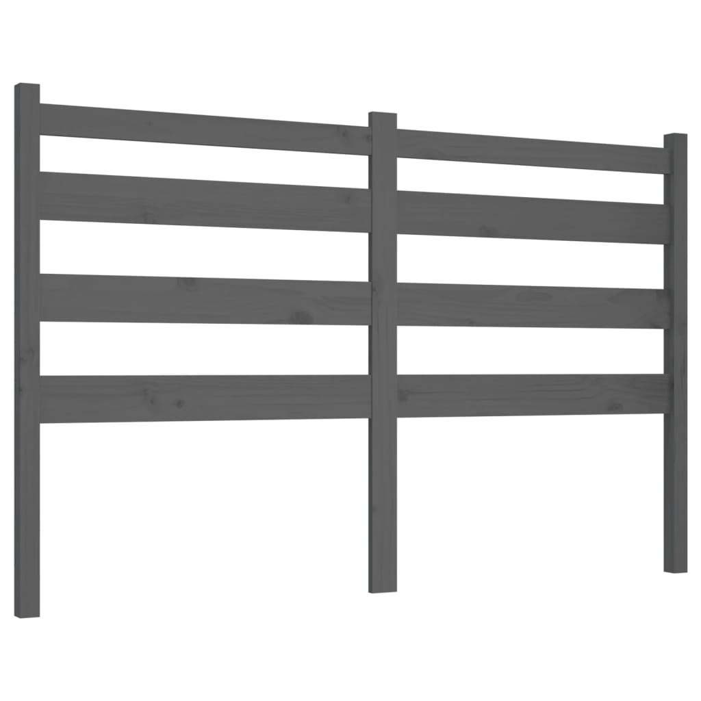 Bed Headboard Grey 156x4x100 cm Solid Wood Pine