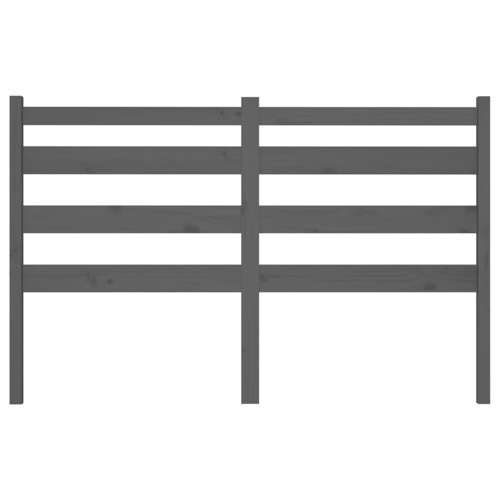Bed Headboard Grey 206x4x100 cm Solid Wood Pine