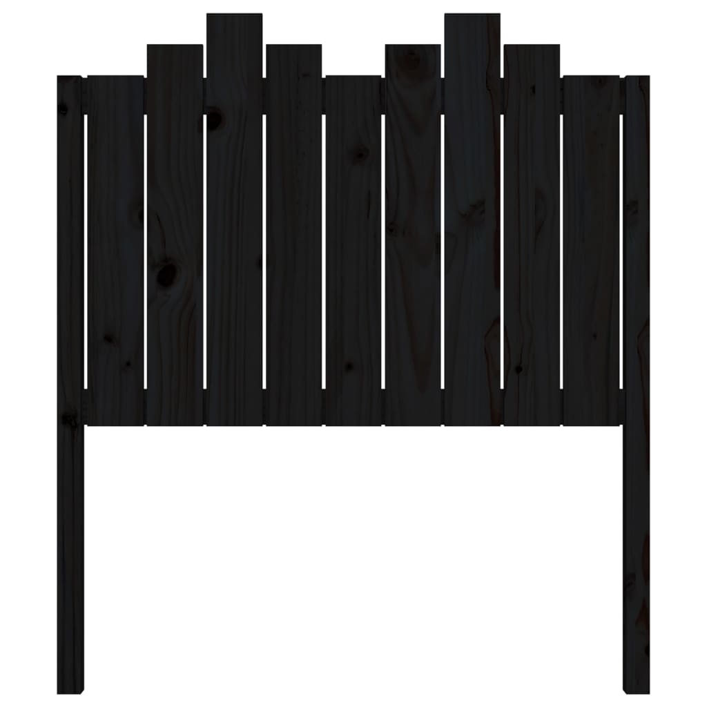 Bed Headboard Black 96x4x110 cm Solid Wood Pine
