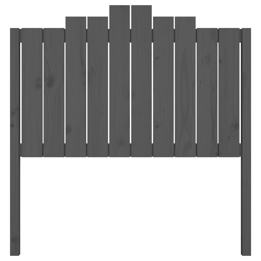 Bed Headboard Grey 106x4x110 cm Solid Wood Pine