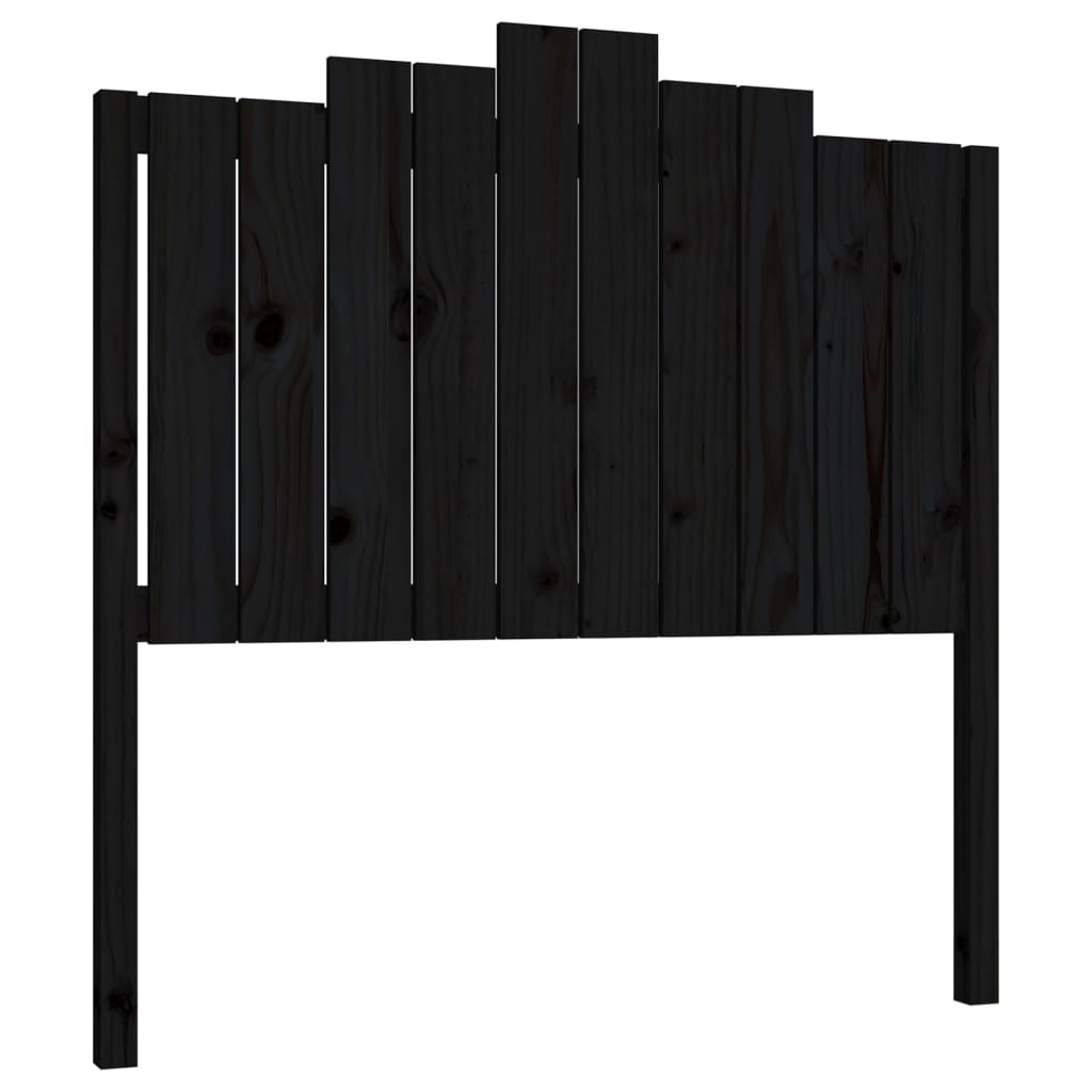 Bed Headboard Black 106x4x110 cm Solid Wood Pine