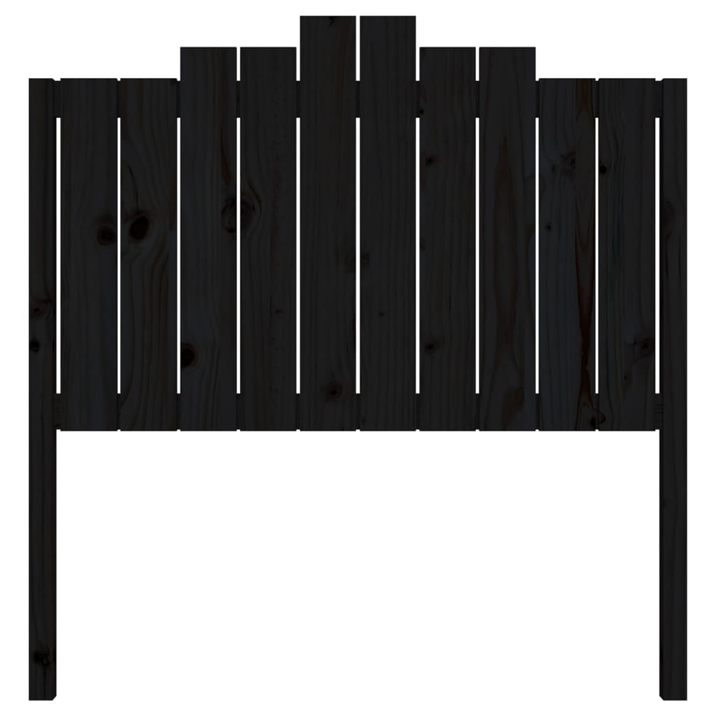 Bed Headboard Black 106x4x110 cm Solid Wood Pine