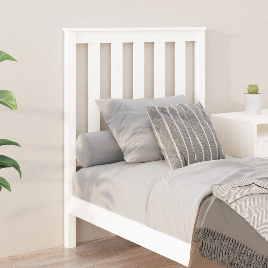 Bed Headboard White 81x6x101 cm Solid Wood Pine