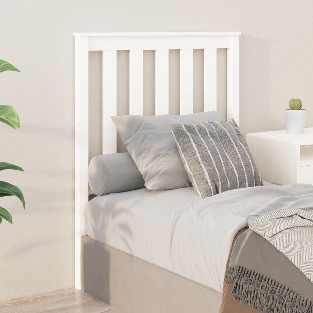 Bed Headboard White 81x6x101 cm Solid Wood Pine