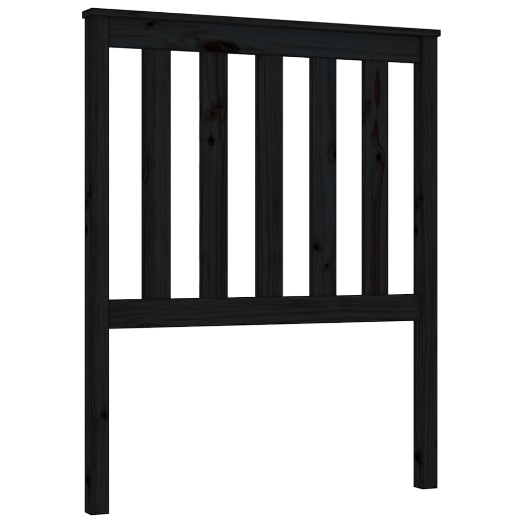 Bed Headboard Black 81x6x101 cm Solid Wood Pine