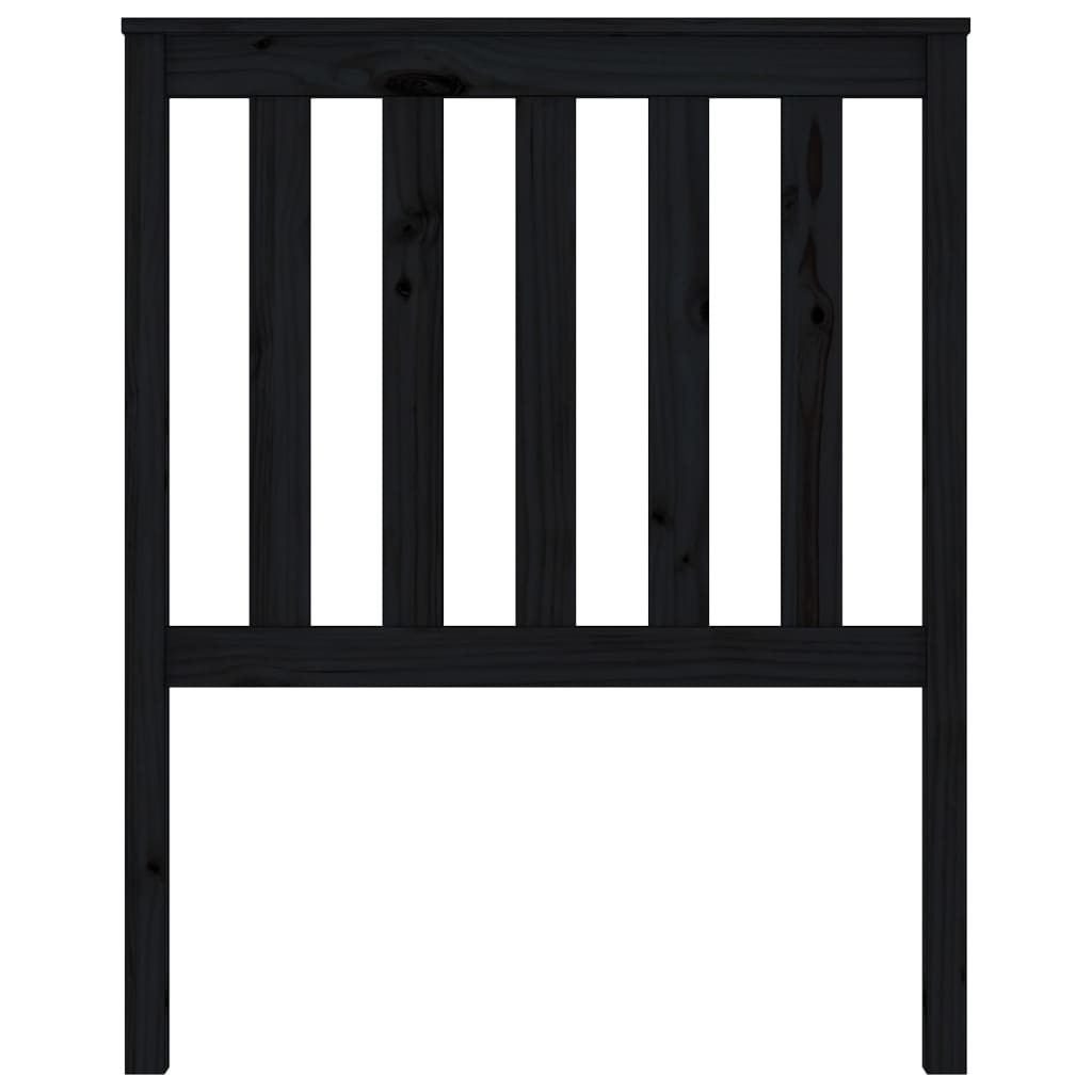 Bed Headboard Black 81x6x101 cm Solid Wood Pine