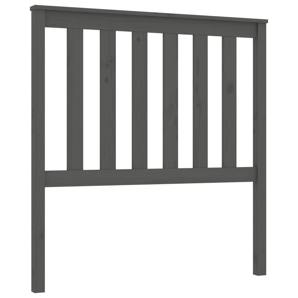 Bed Headboard Grey 96x6x101 cm Solid Wood Pine