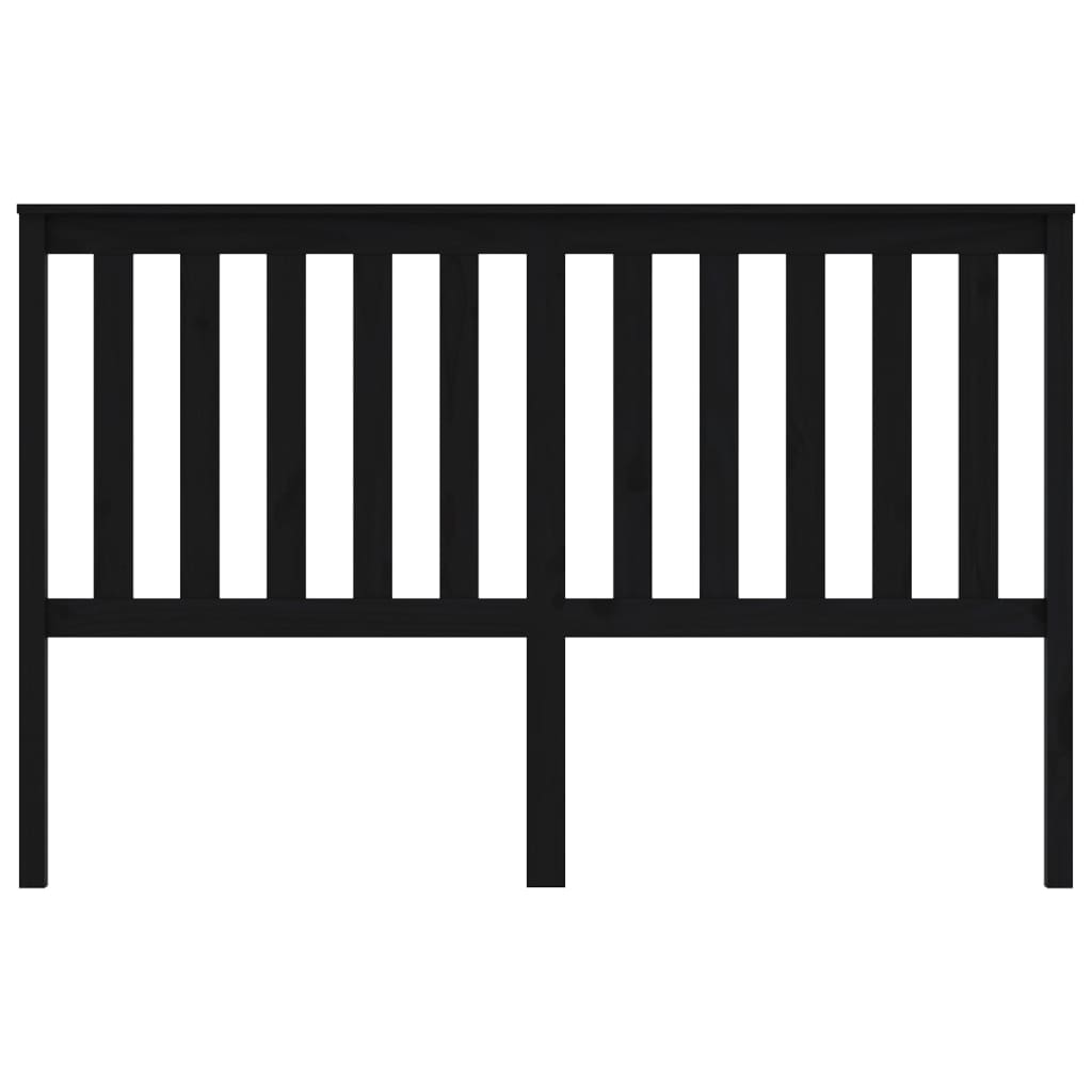 Bed Headboard Black 166x6x101 cm Solid Wood Pine